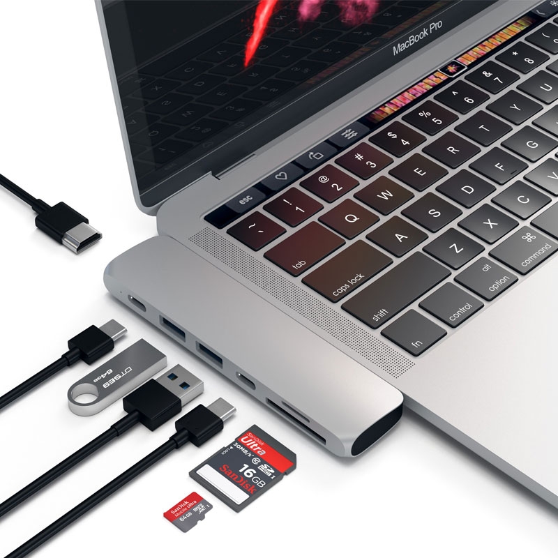 Satechi Type-C Pro Hub mit 4K HDMI Silver