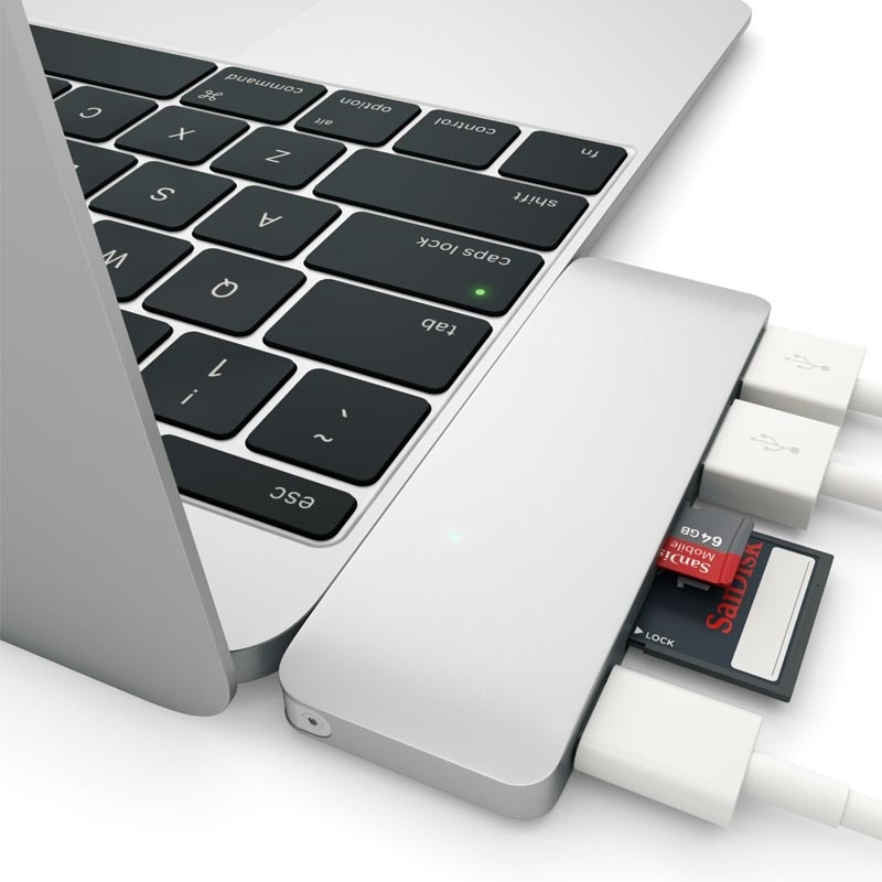 Satechi Type-C USB Passthrough Hub Silber