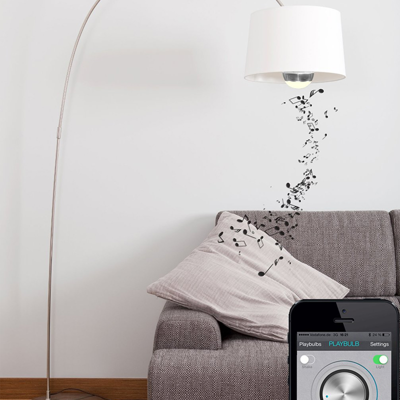 MiPow LED-Lampe mit Lautsprecher Playbulb warm-weiß silber