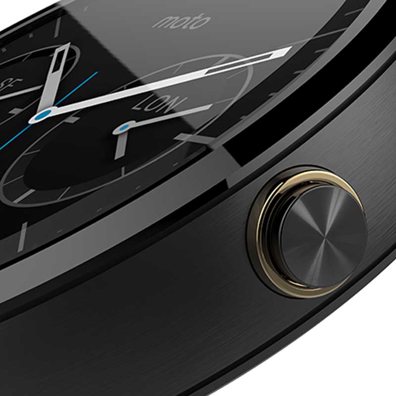 Motorola Moto 360 Smart Watch mit Metallband schwarz