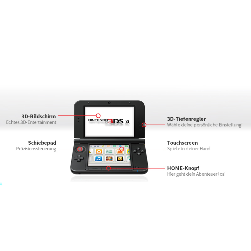 Nintendo 3DS XL Spielekonsole rot/schwarz