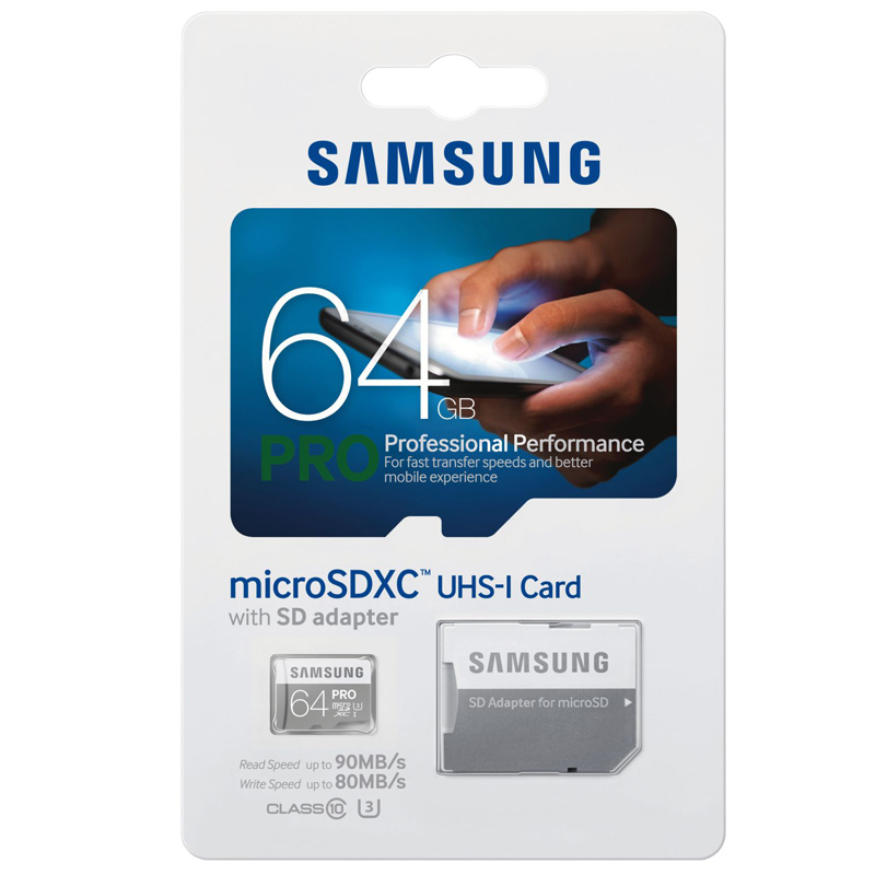 Samsung PRO 64GB micro SDXC Card 90MB/s + Adapter