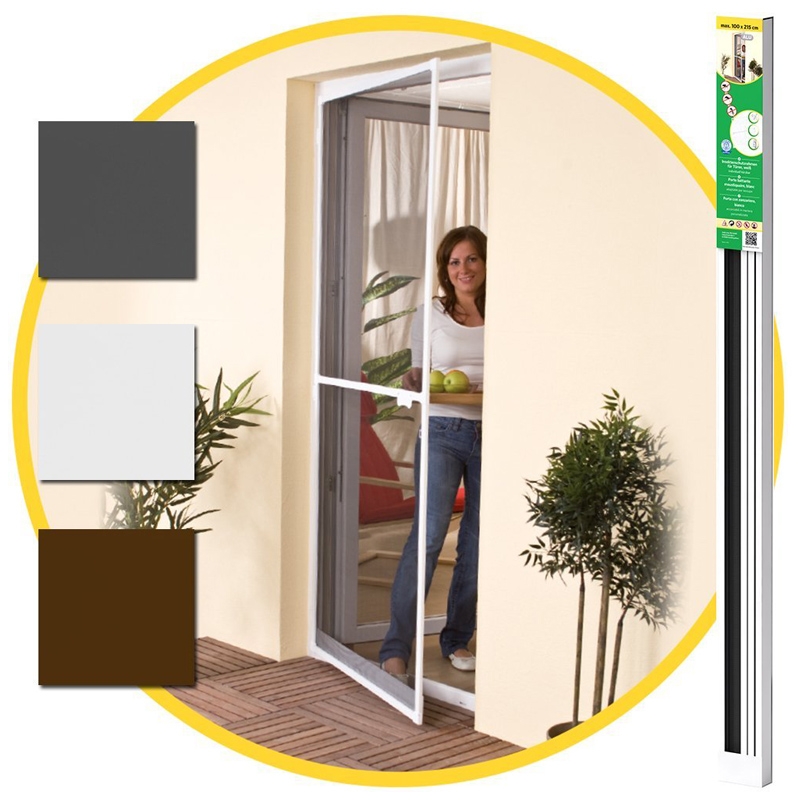 easy life Insektenschutz Tür greenLINE 100 x 215 cm in Weiß Fliegengitter mit ALU Rahmen