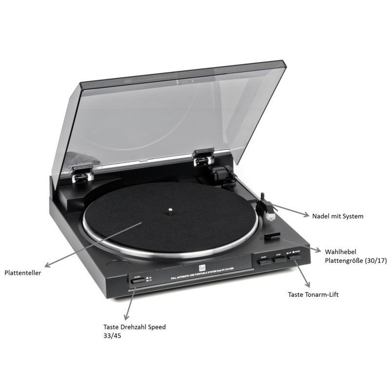 Dual DT 210 USB Plattenspieler schwarz