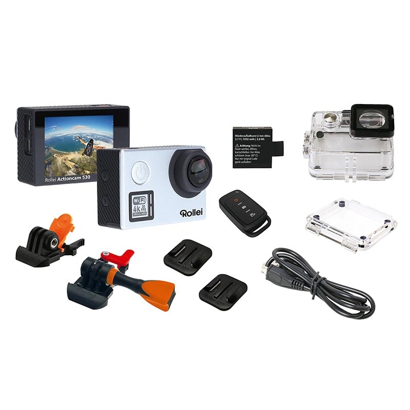 Rollei Actioncam 530 WiFi Action Cam mit 4k Video Auflösung silber