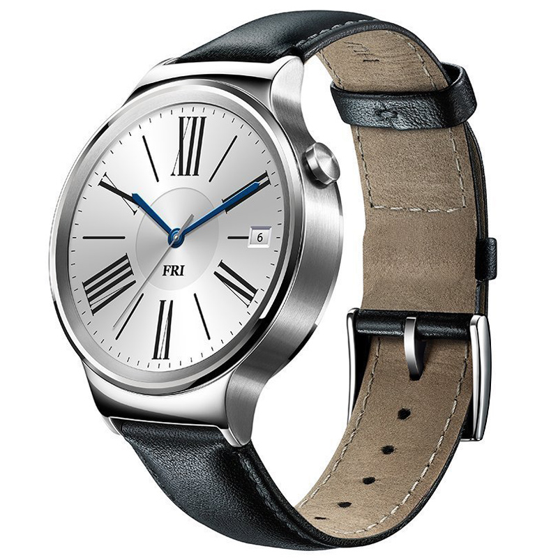 Huawei Watch Classic mit Lederarmband silber/schwarz