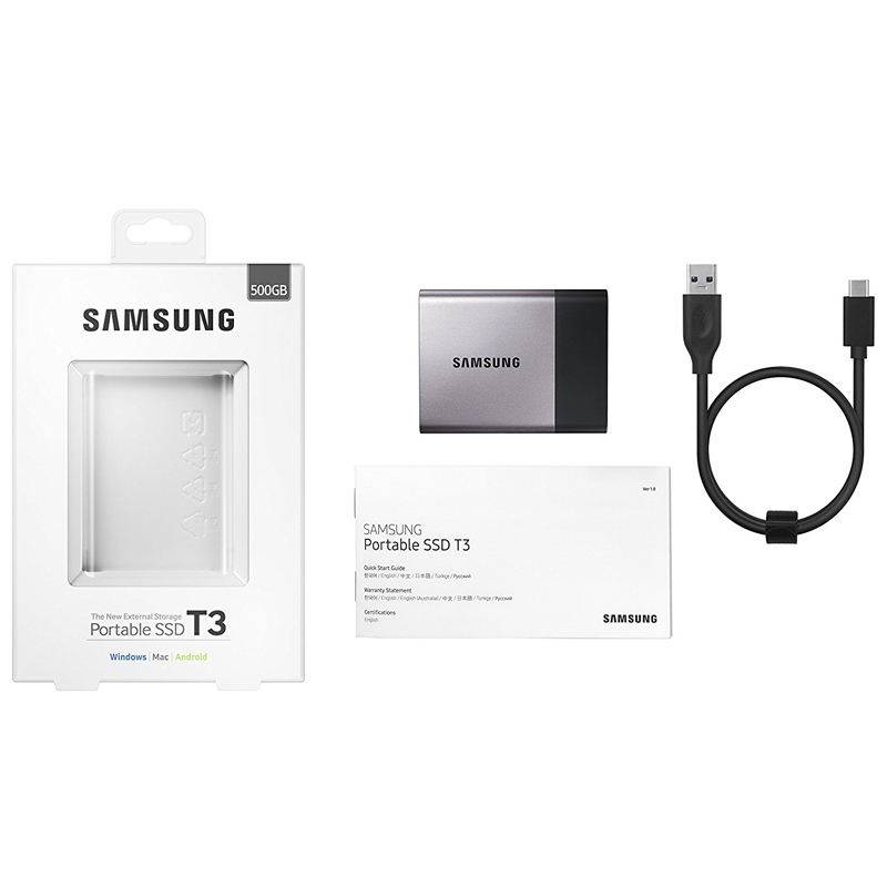 SAMSUNG Portable T3 SSD 500GB USB 3.1 Gen.1 Type C