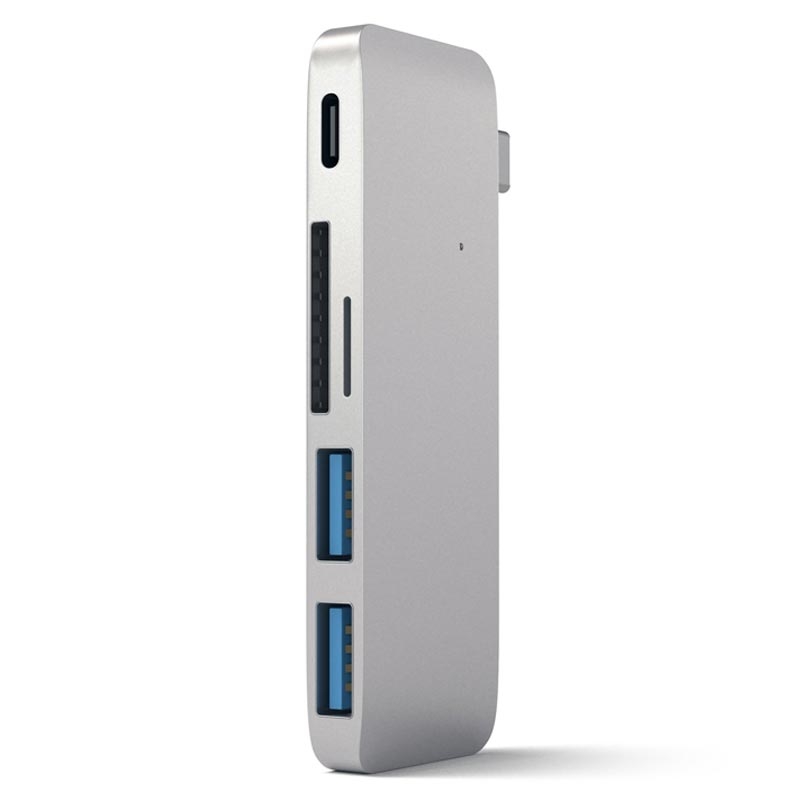 Satechi Type-C USB Passthrough Hub Silber