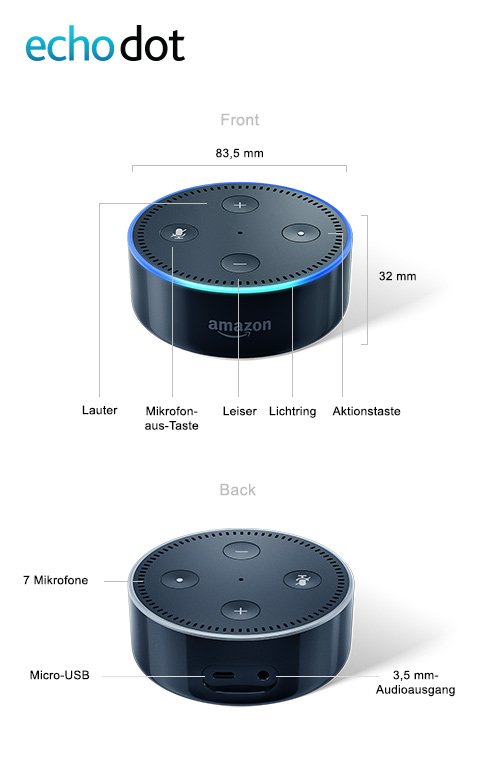 Amazon Echo Dot (2. Generation) schwarz
