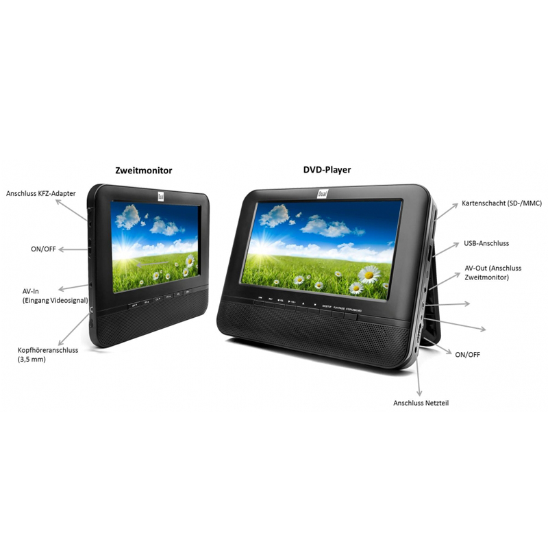 Dual DVD-P702 portable DVD-Player schwarz