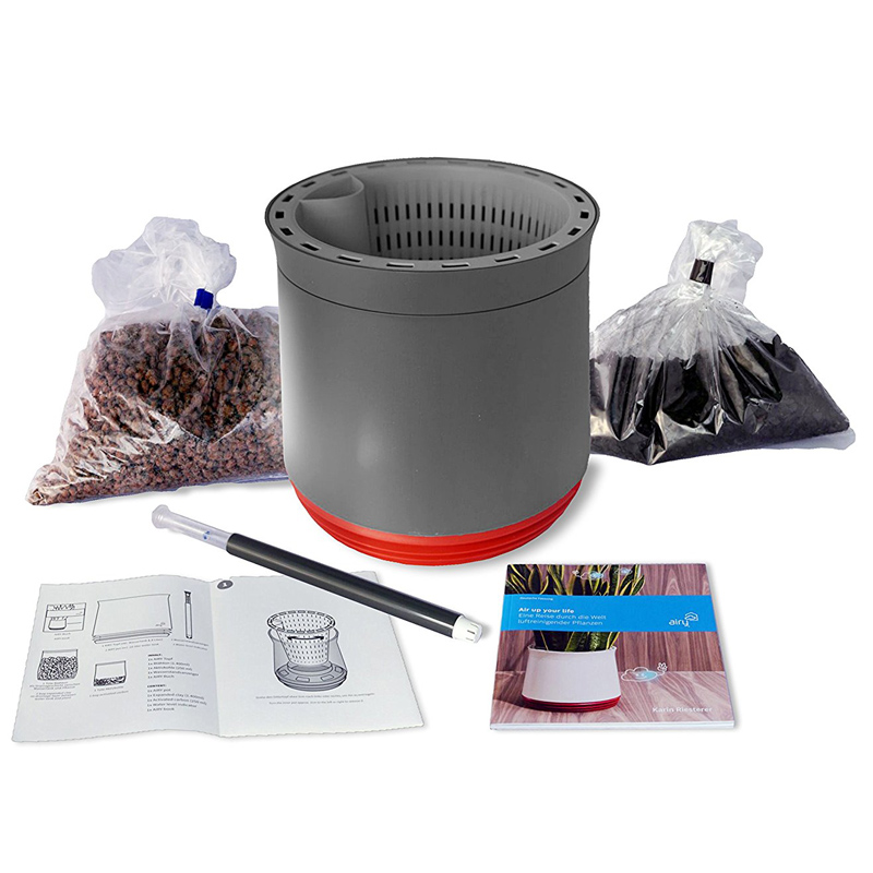 AIRY Pot Blumentopf Luftreinigungssystem in schneeweiß (Black Jack - schwarz)