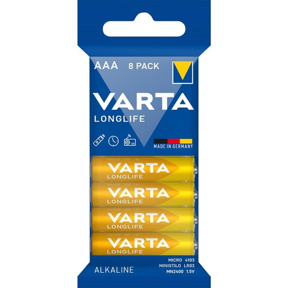 Varta Longlife AAA Batterien 8 Stück