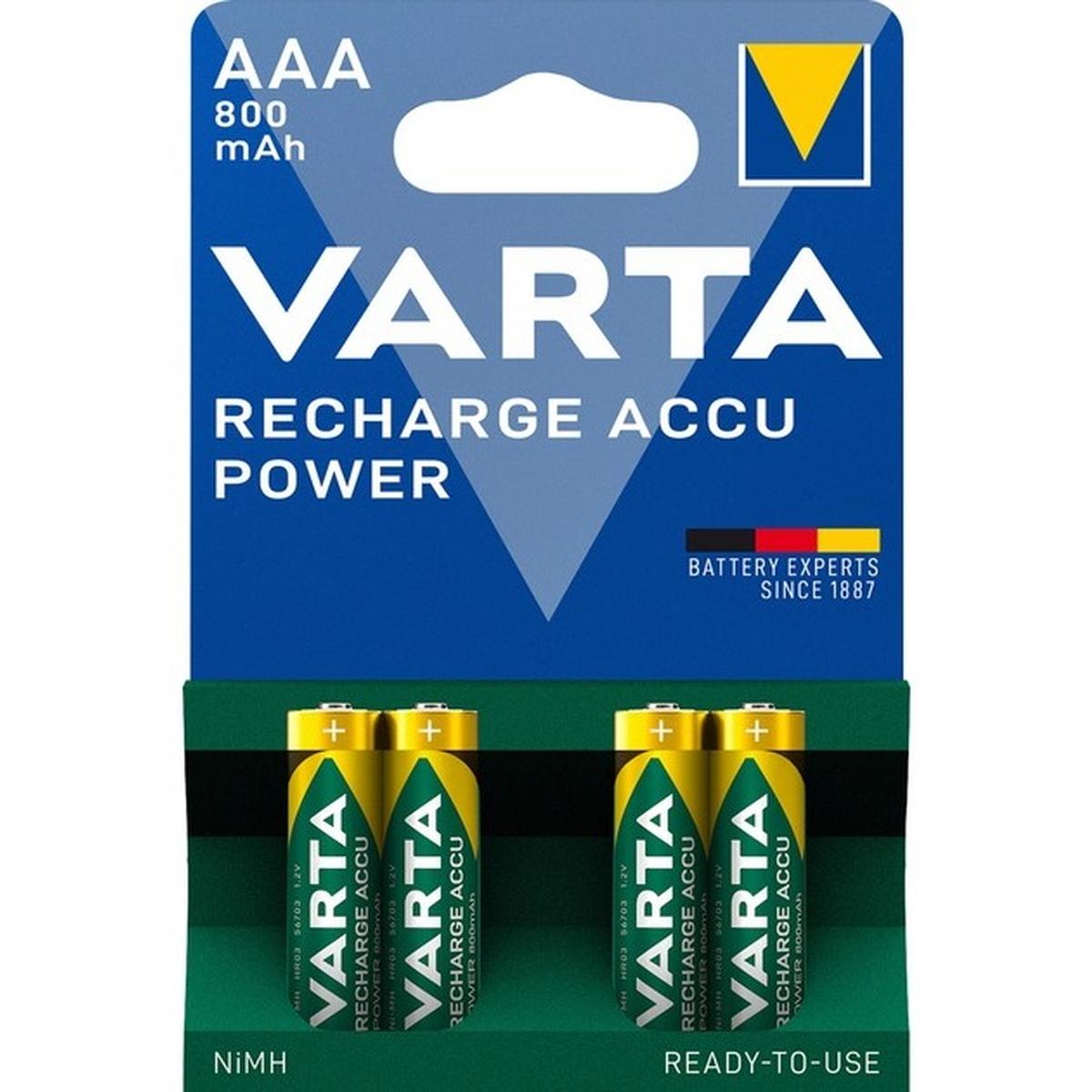 Varta Power on Demand AAA Akku 800 mAh 4 Stück