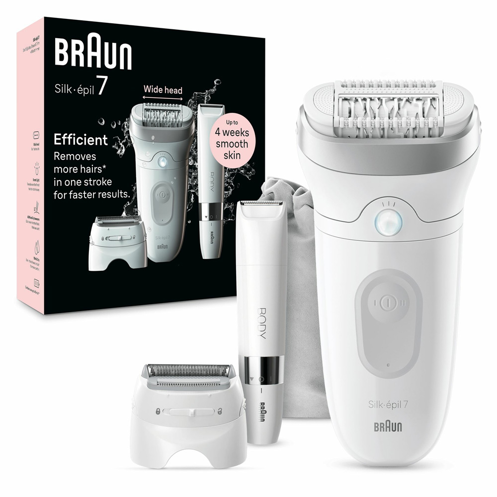 Braun Silk-épil 7 7-441 Epilierer weiß/silber