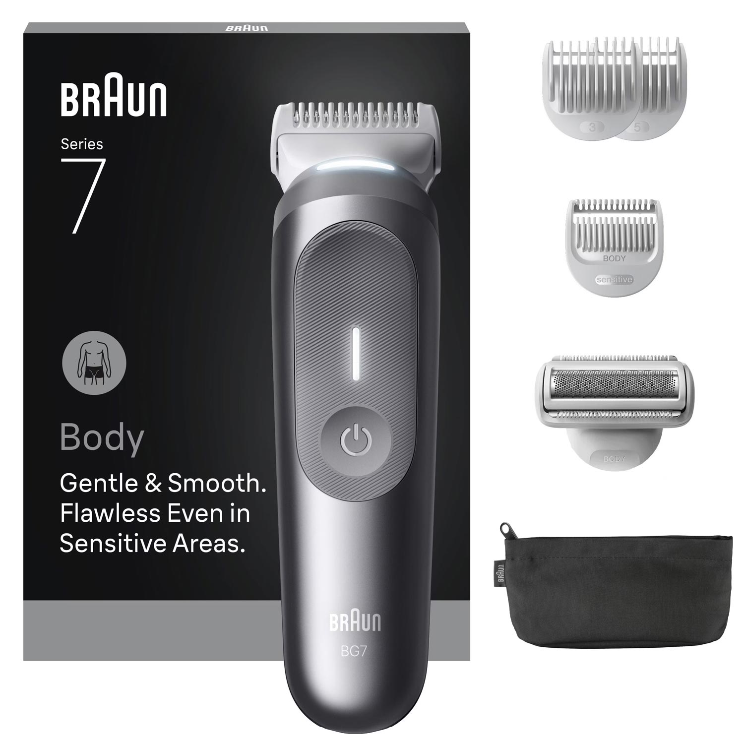 Braun BG7550 BodyGroomer Präzisionstrimmer Grau