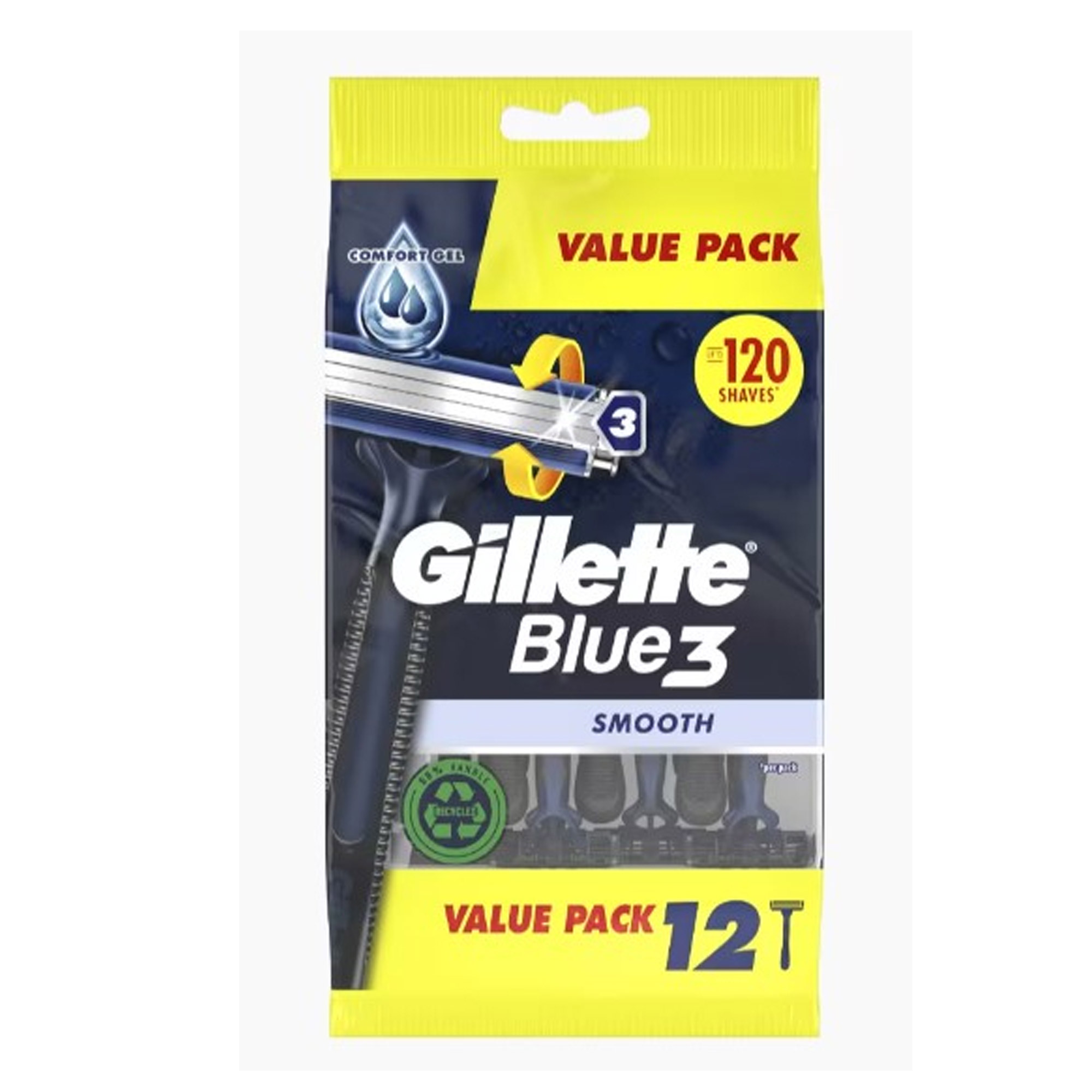 Gillette Blue 3 Smooth Einwegrasierer 12 Stück