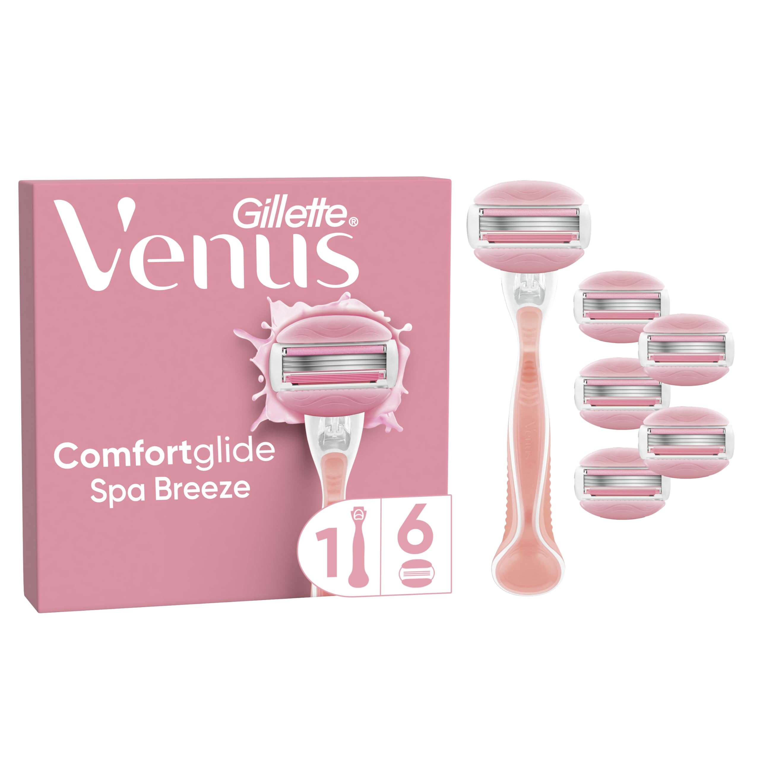 Gillette Venus Comfortglide Spa Breeze Rasierer inkl. 6 Klingen rosa (2.Wahl)