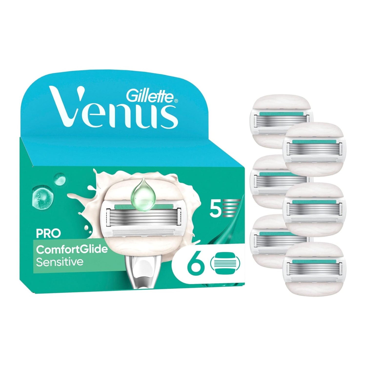 Gillette Venus Pro Comfortglide Sensitive Rasierklingen 6 Stück