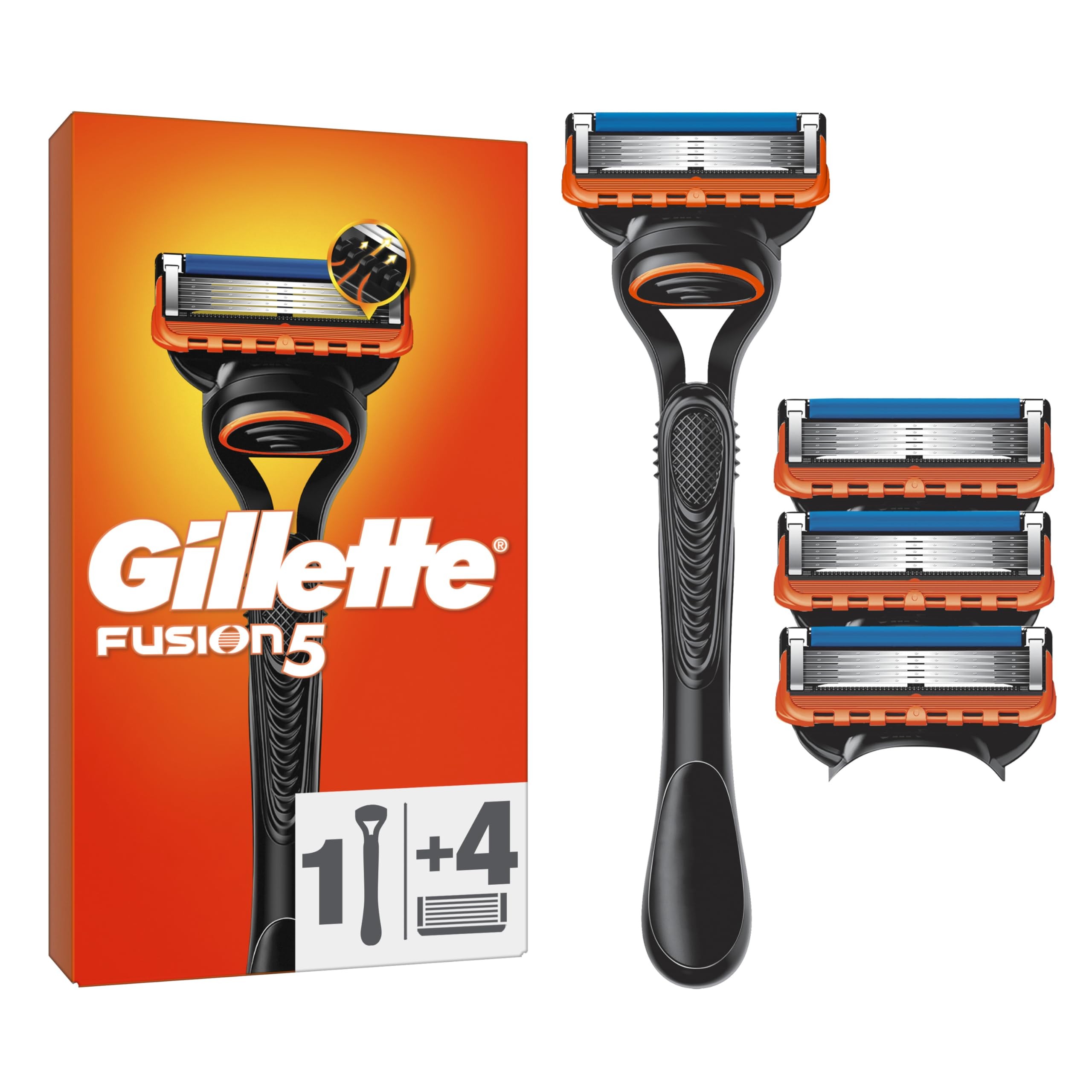 Gillette Fusion5 Rasierer, 4 Ersatzklingen