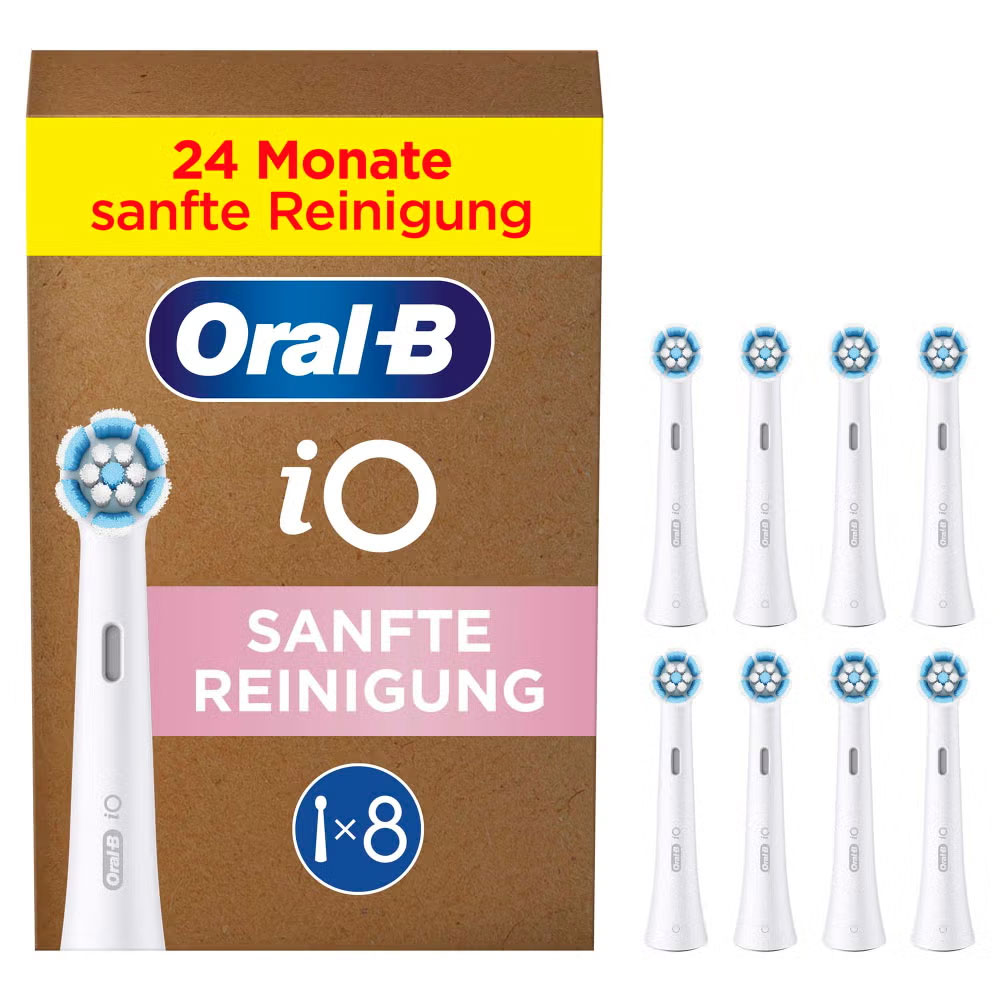 Oral-B iO Sanfte Reinigung Aufsteckbürsten 8 Stück weiß