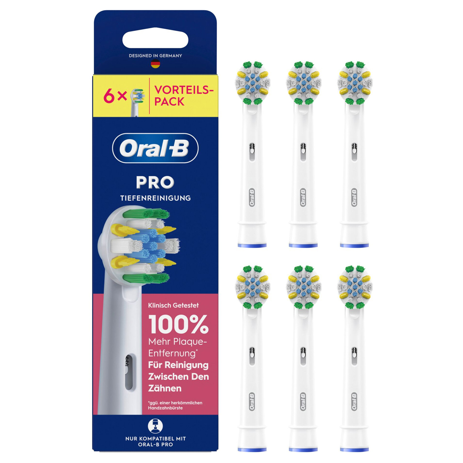 Oral-B Pro Tiefenreinigung Aufsteckbürsten 6er weiß