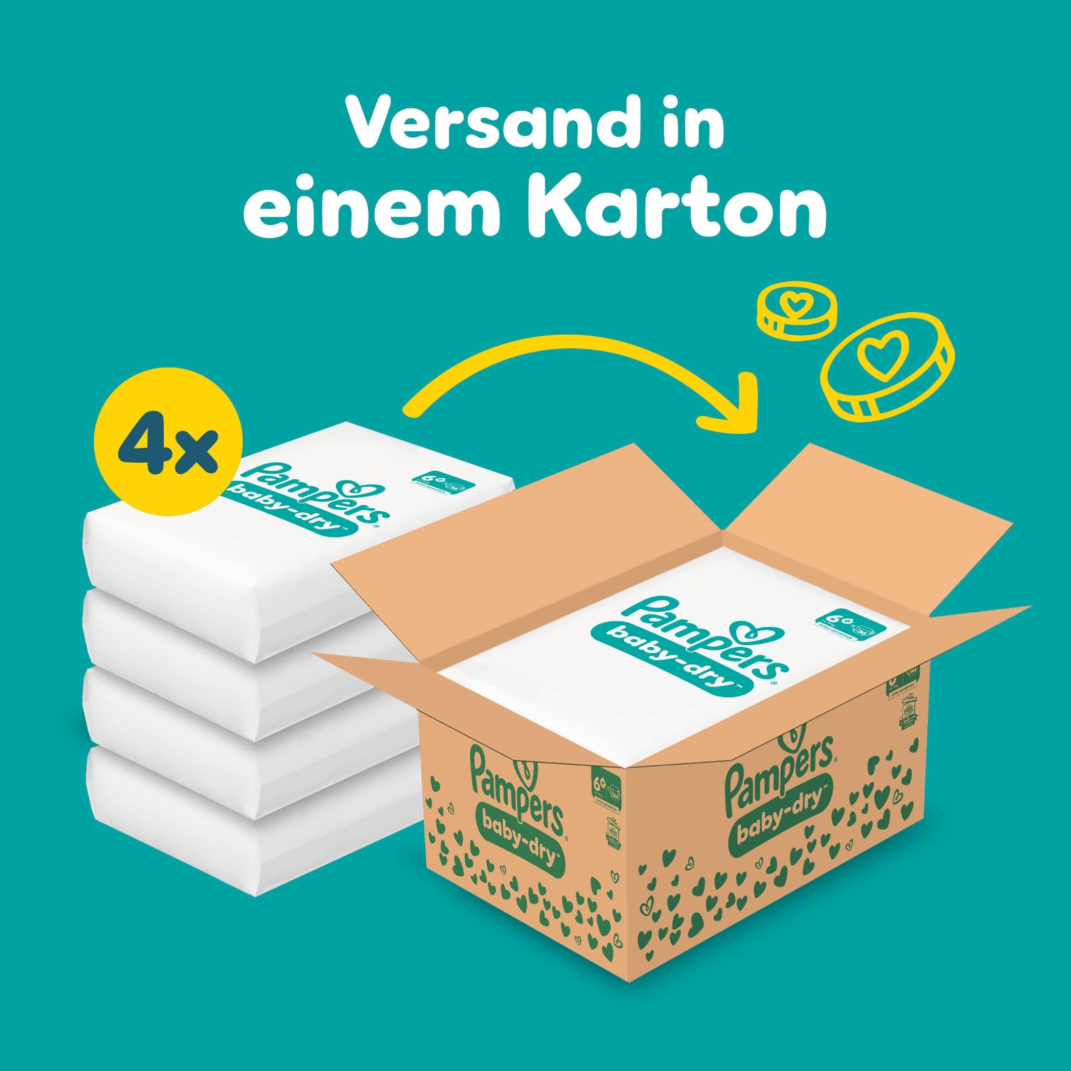 Pampers Baby-Dry Windeln Größe 6+ (14-19 kg) 144 Stück