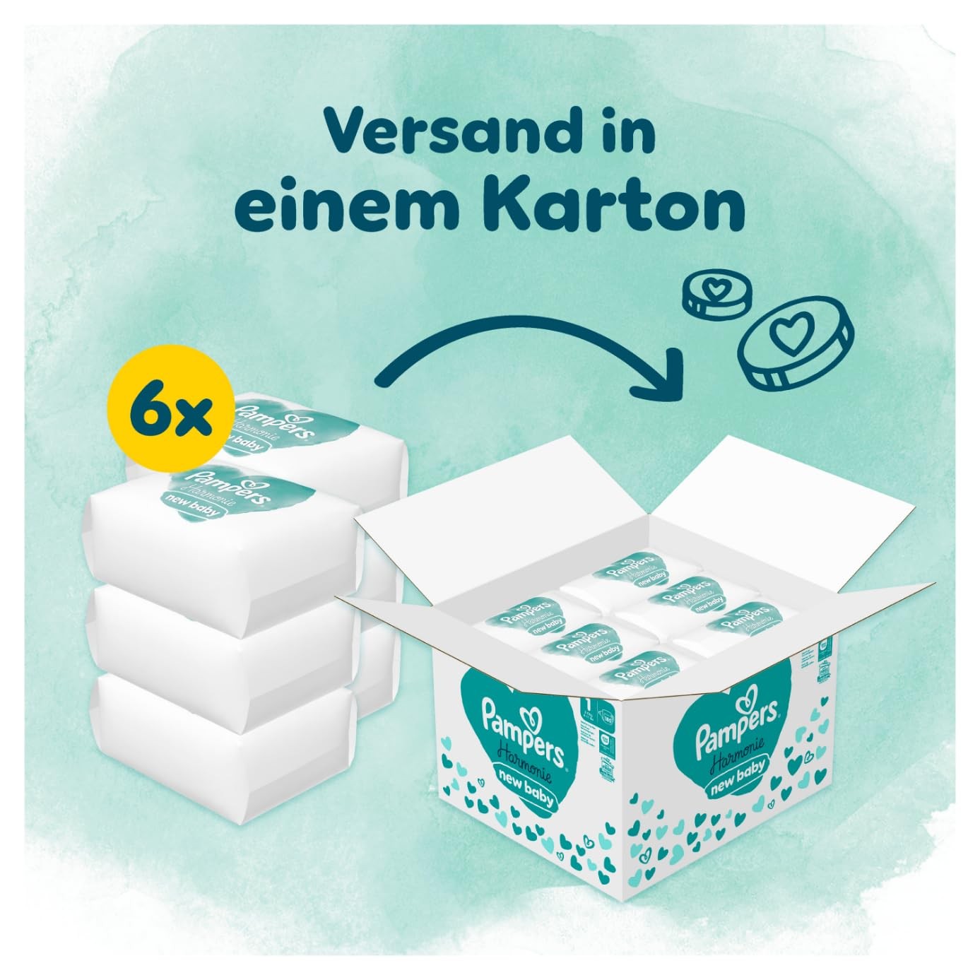 Pampers Harmonie Windeln Größe 1 (2-5 kg) 180 Stück