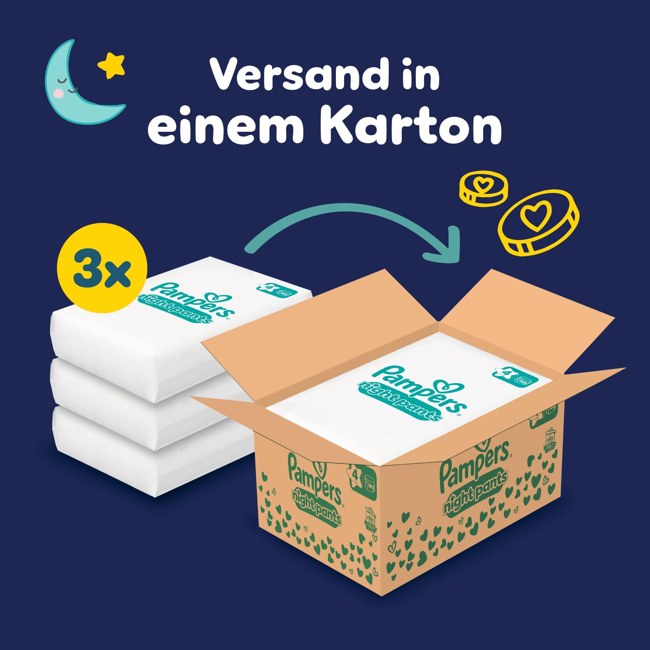 Pampers Night Pants Größe 4 (9-15 kg) 180 Stück