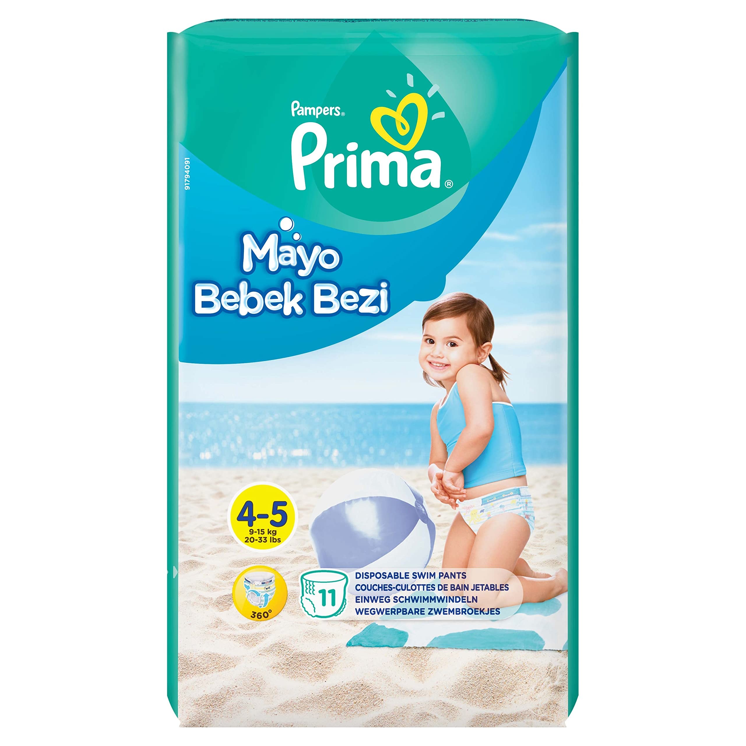 Pampers Splashers Baby Shark Edition Schwimmwindeln Größe 4-5 (9-15 kg) 11 Stück