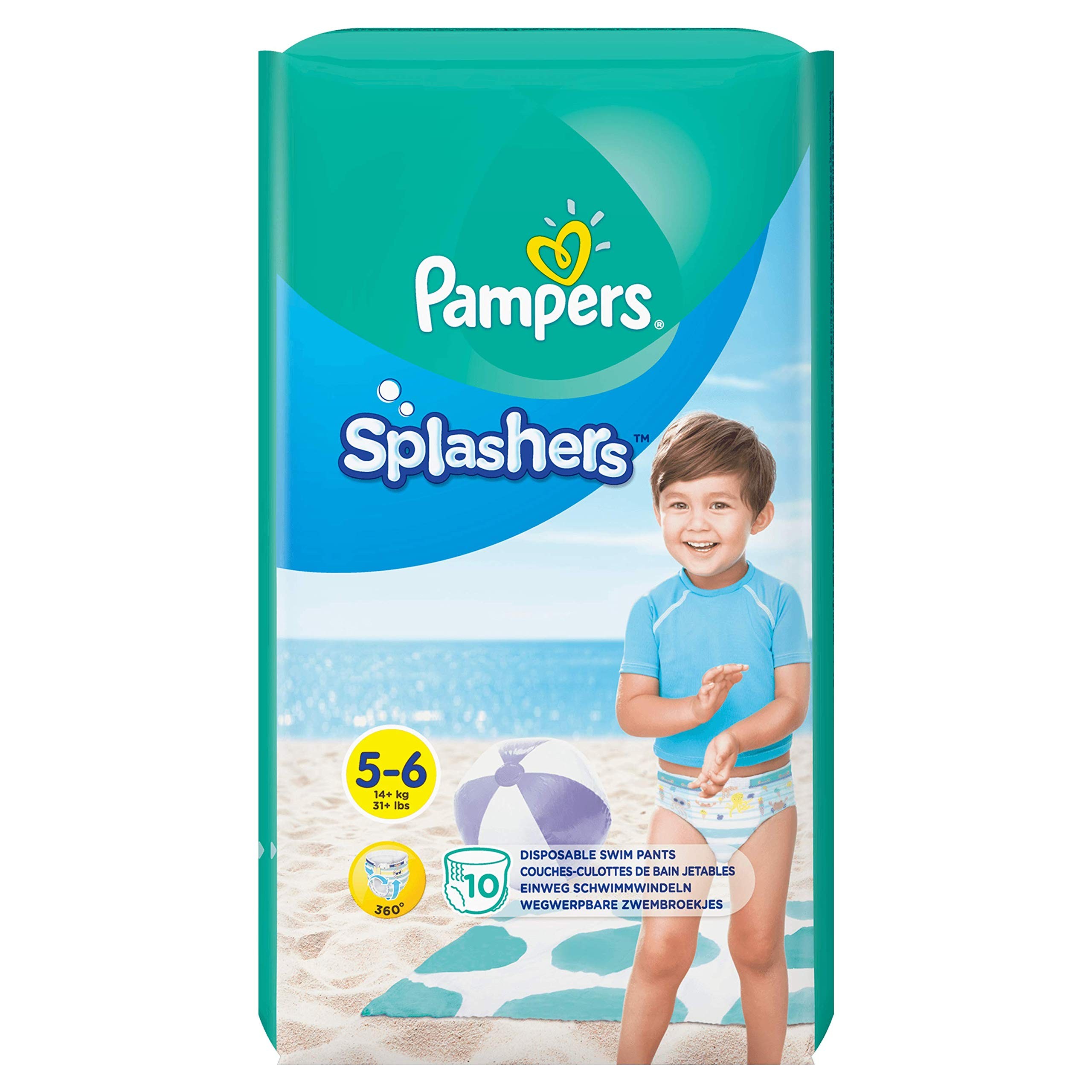 Pampers Splashers Baby Shark Edition Schwimmwindeln Größe 5-6 10 Stück