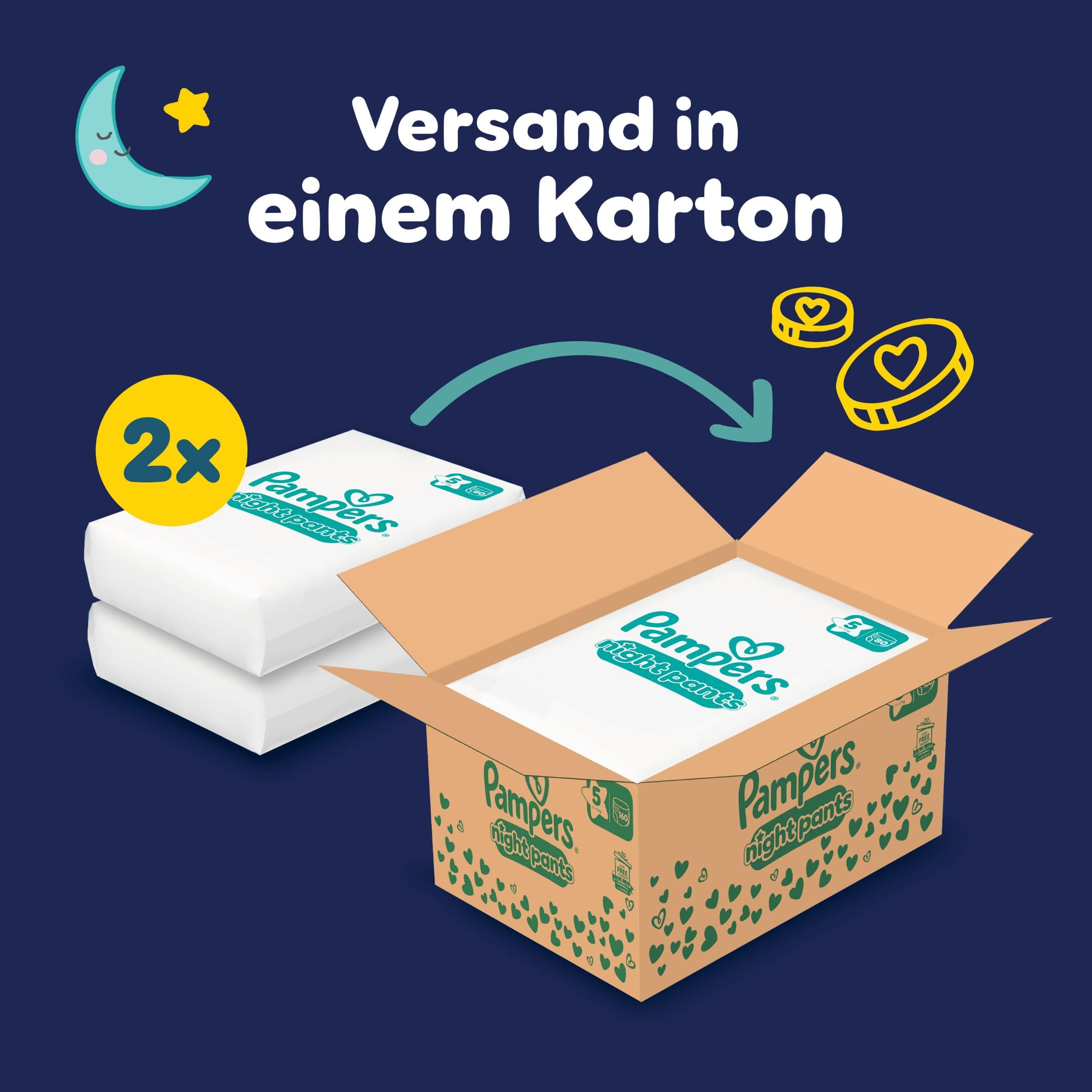 Pampers Night Pants Größe 5 Windeln 160er-Pack