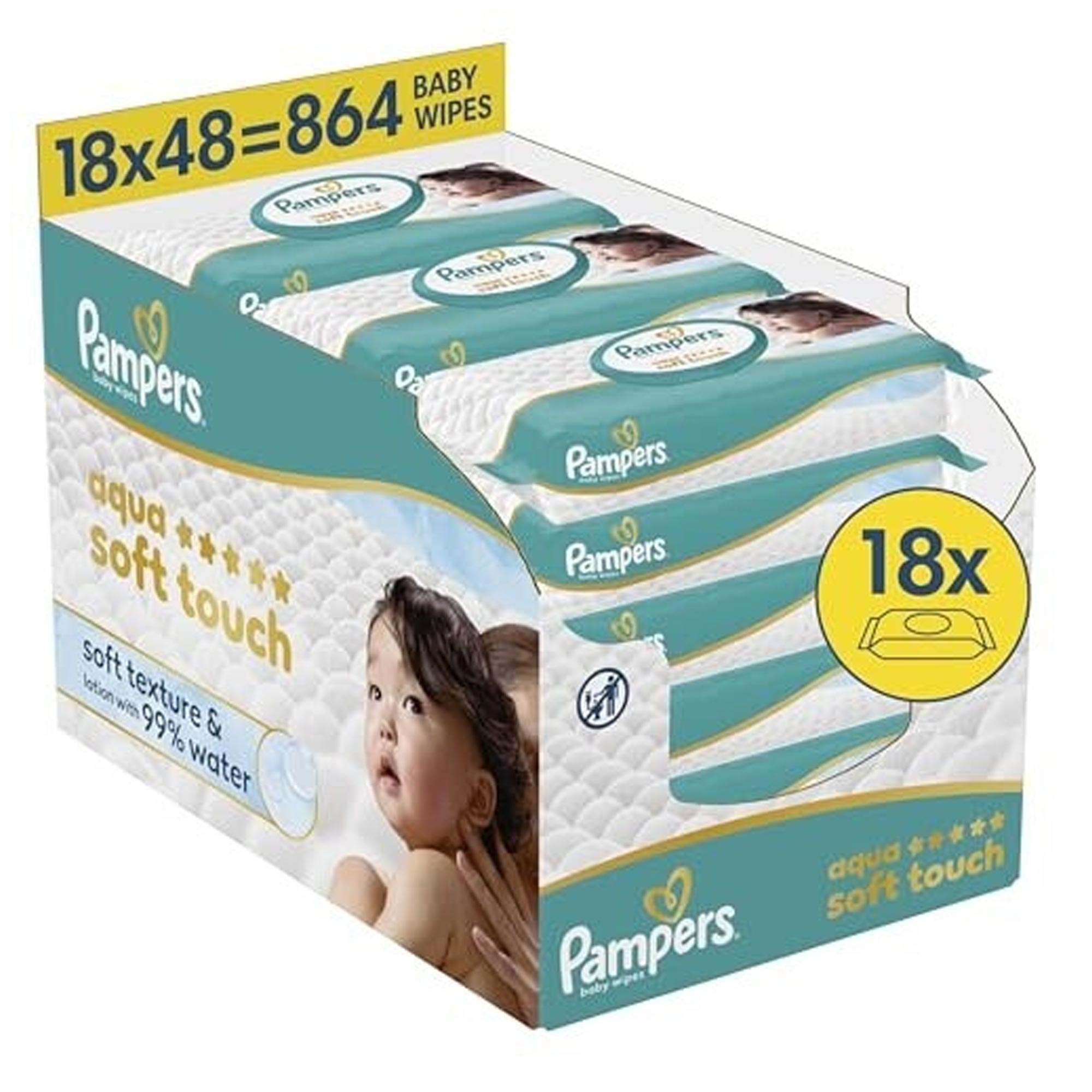 Pampers Aqua Soft Touch Feuchttücher 864 Stück