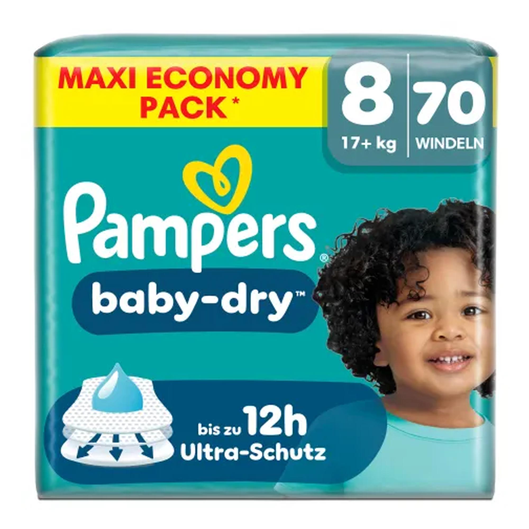 Pampers Baby-Dry Größe 8 Windeln 70 Stück