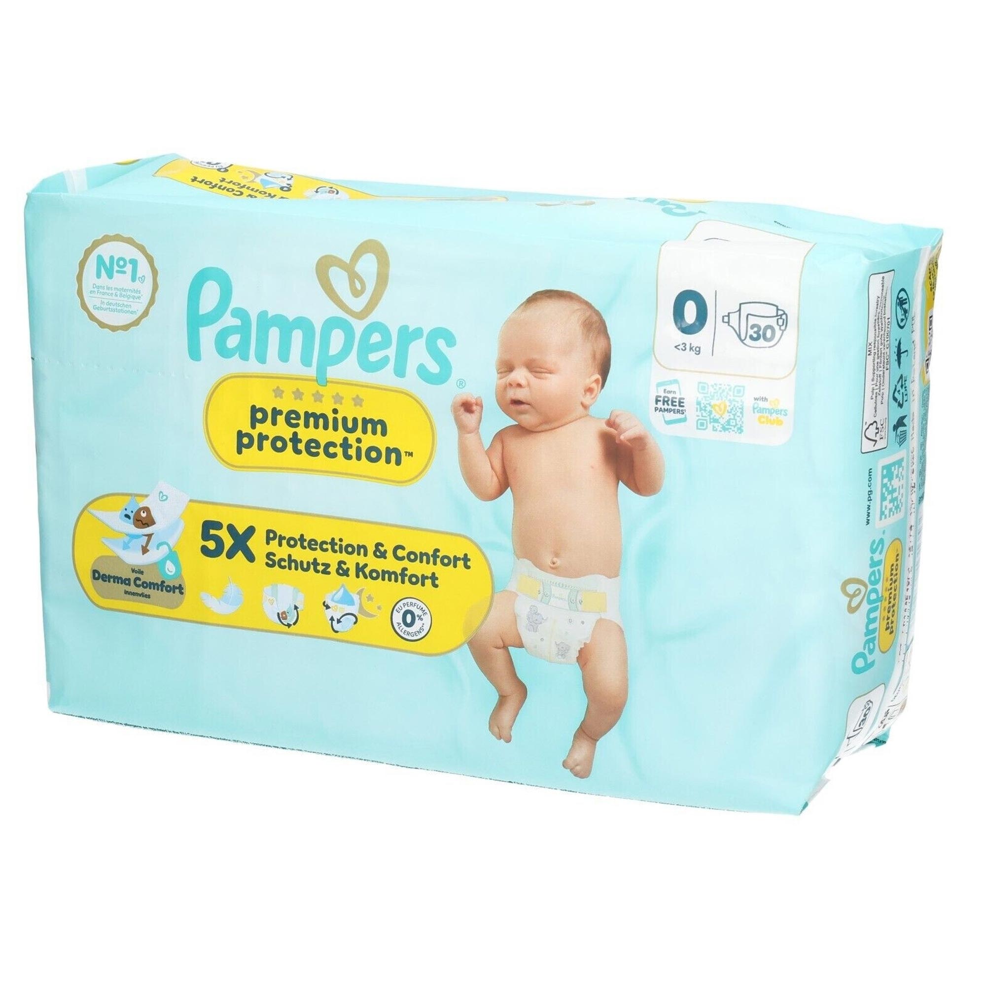 Pampers Premium Protection Größe 0 Windeln 30 Stück