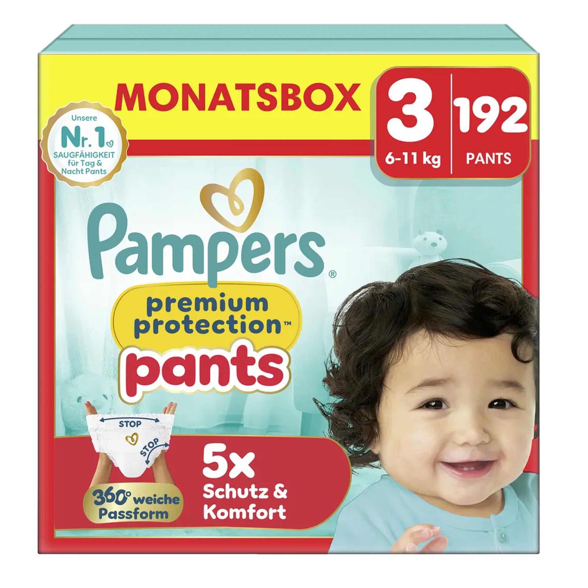 Pampers Premium Protection Pants Größe 3 Windeln 192 Stück