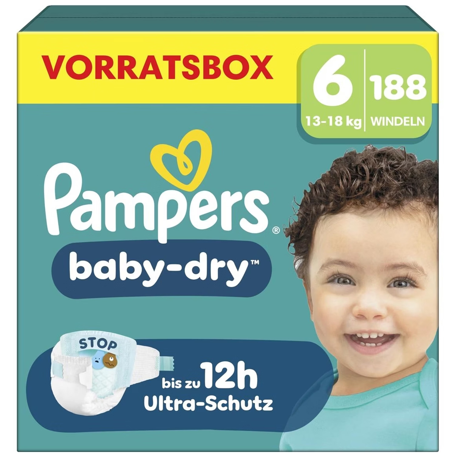 Pampers Baby-Dry Größe 6 Windeln 188 Stück 13-18kg