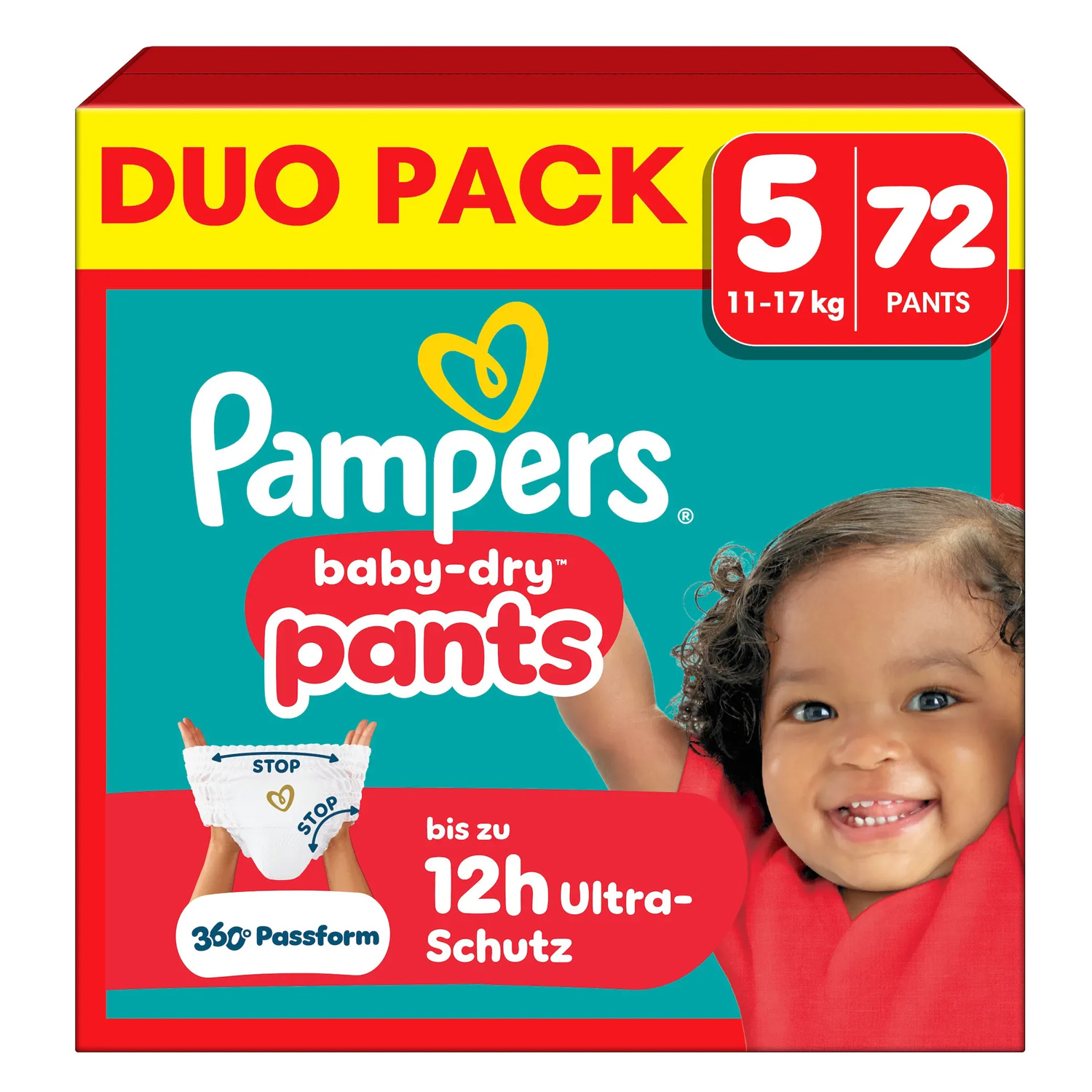 Pampers Baby-Dry Pants Größe 5 Windelhosen 72 Stück 11-17kg