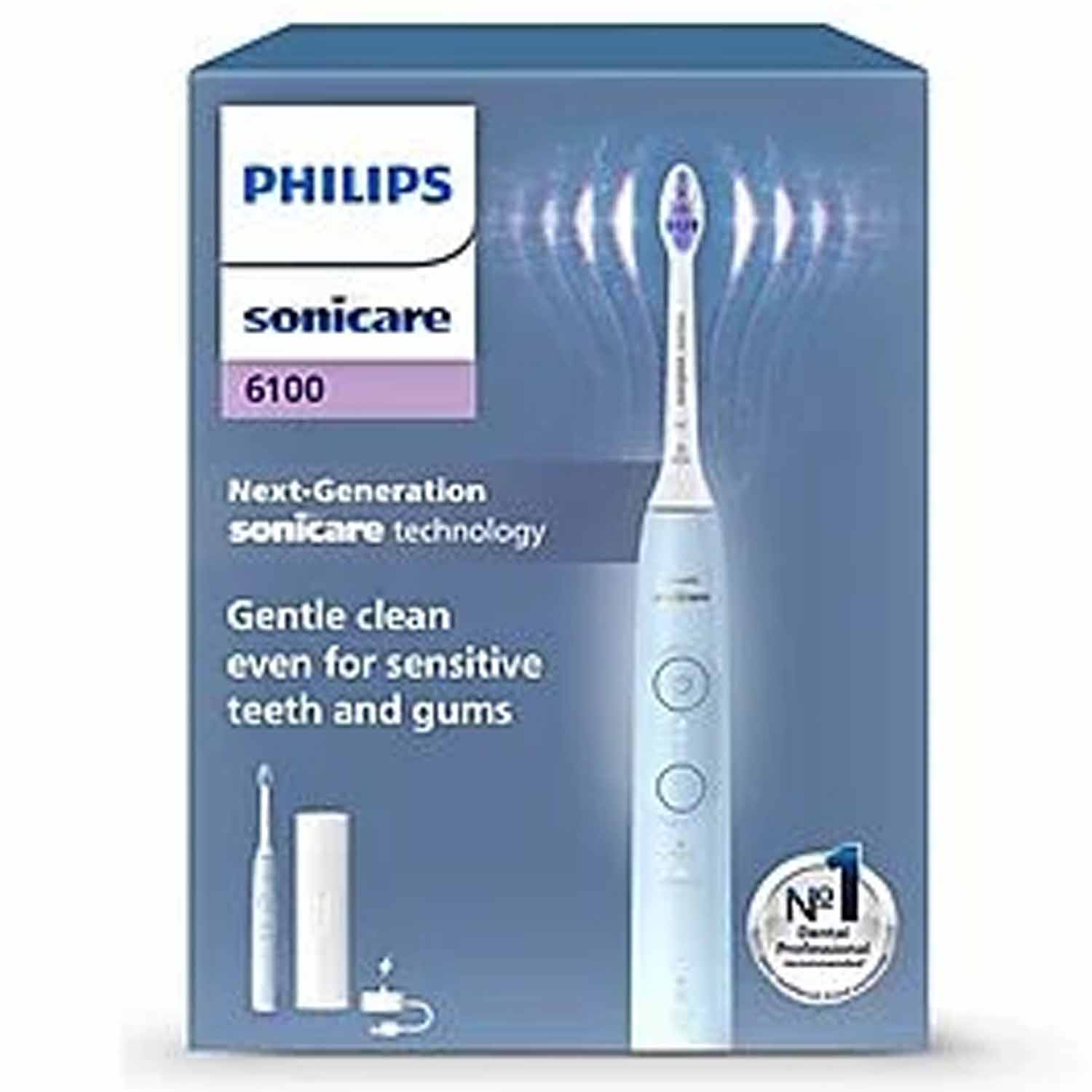 Philips Sonicare 6100 HX7406/02 elektrische Zahnbürste hellblau