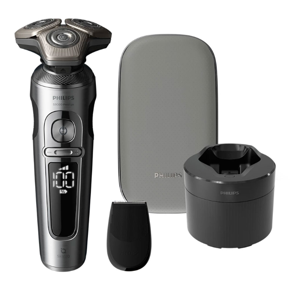 Philips S9000 Prestige SP9841/32 Nass- und Trockenrasierer mit SkinIQ Technologie silber