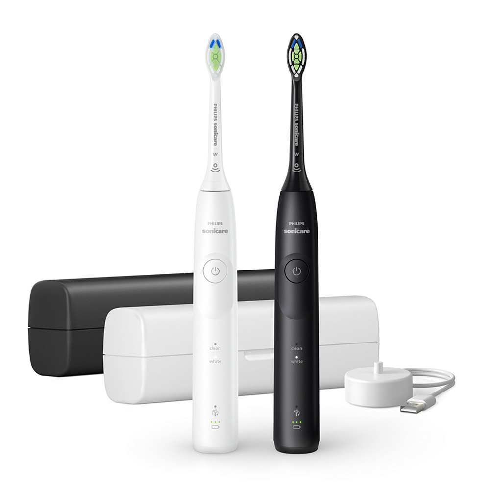Philips Sonicare 5500 HX7119/02 elektrische Zahnbürste 2er-Set schwarz/weiß