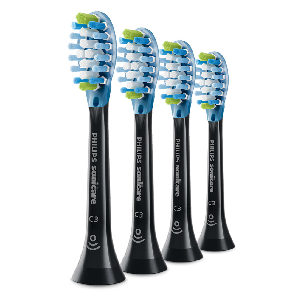 Philips Sonicare C3 Premium Plaque Defense HX9044/88 Ersatzbürstenköpfe 4er-Pack schwarz