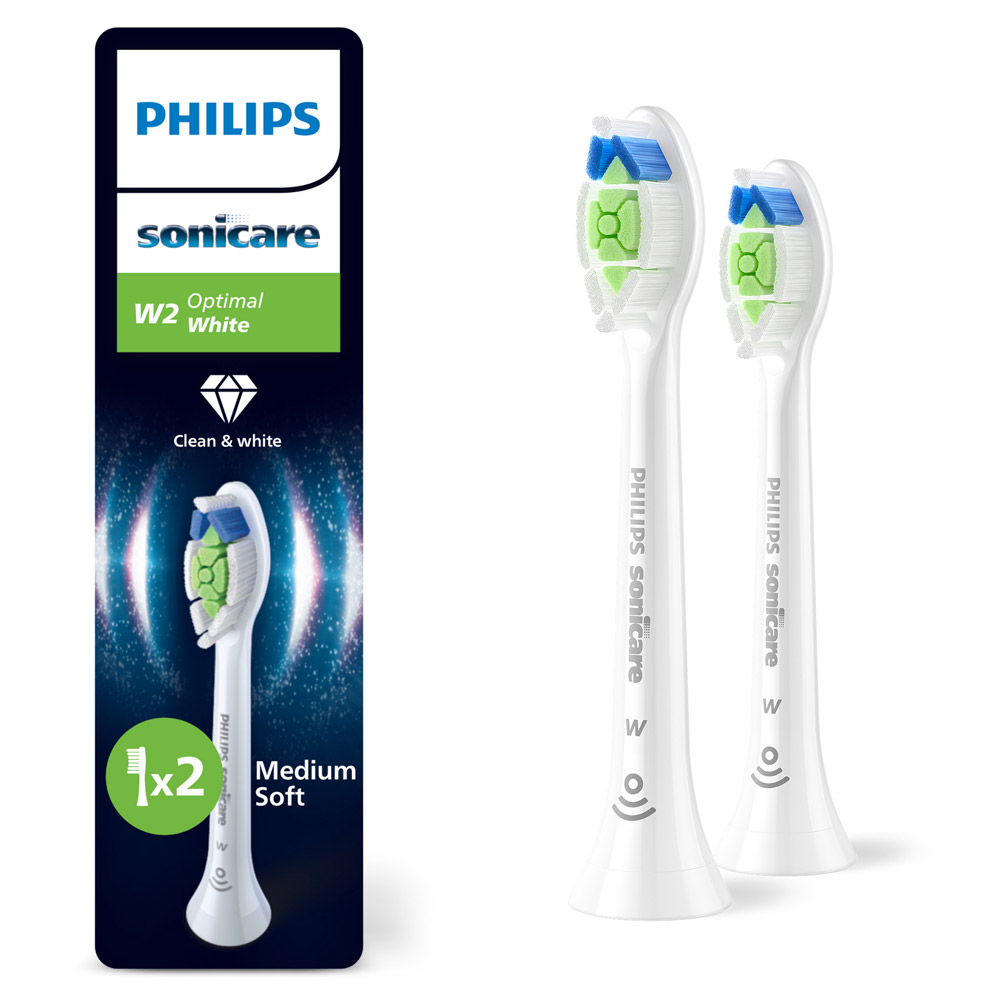 Philips Sonicare W2 Optimal White HX6062/87 Ersatzbürstenköpfe 2er-Pack weiß