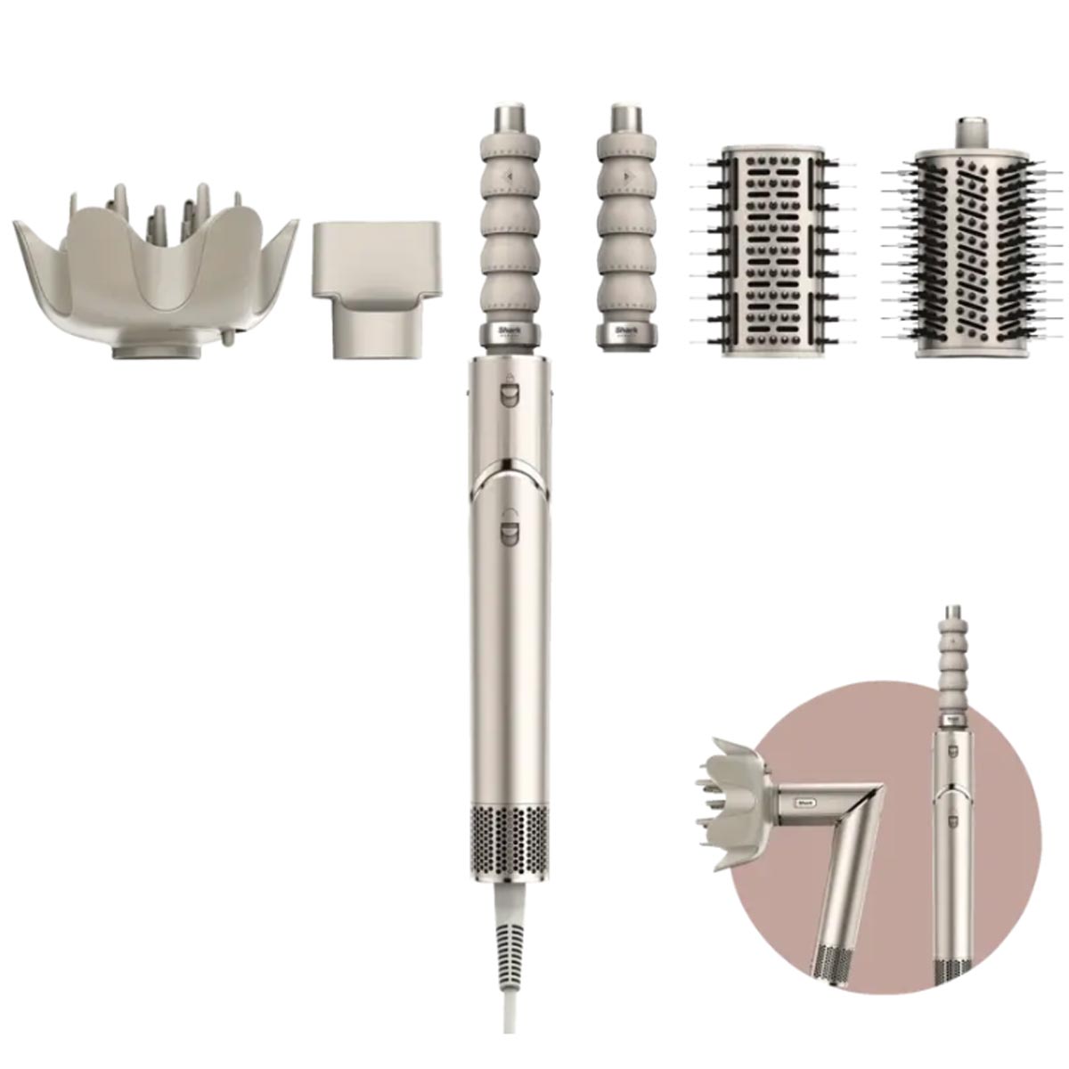 Shark HD446SLEU FlexStyle 5-in-1 Haarstyler Lockenstab stone (2.Wahl)