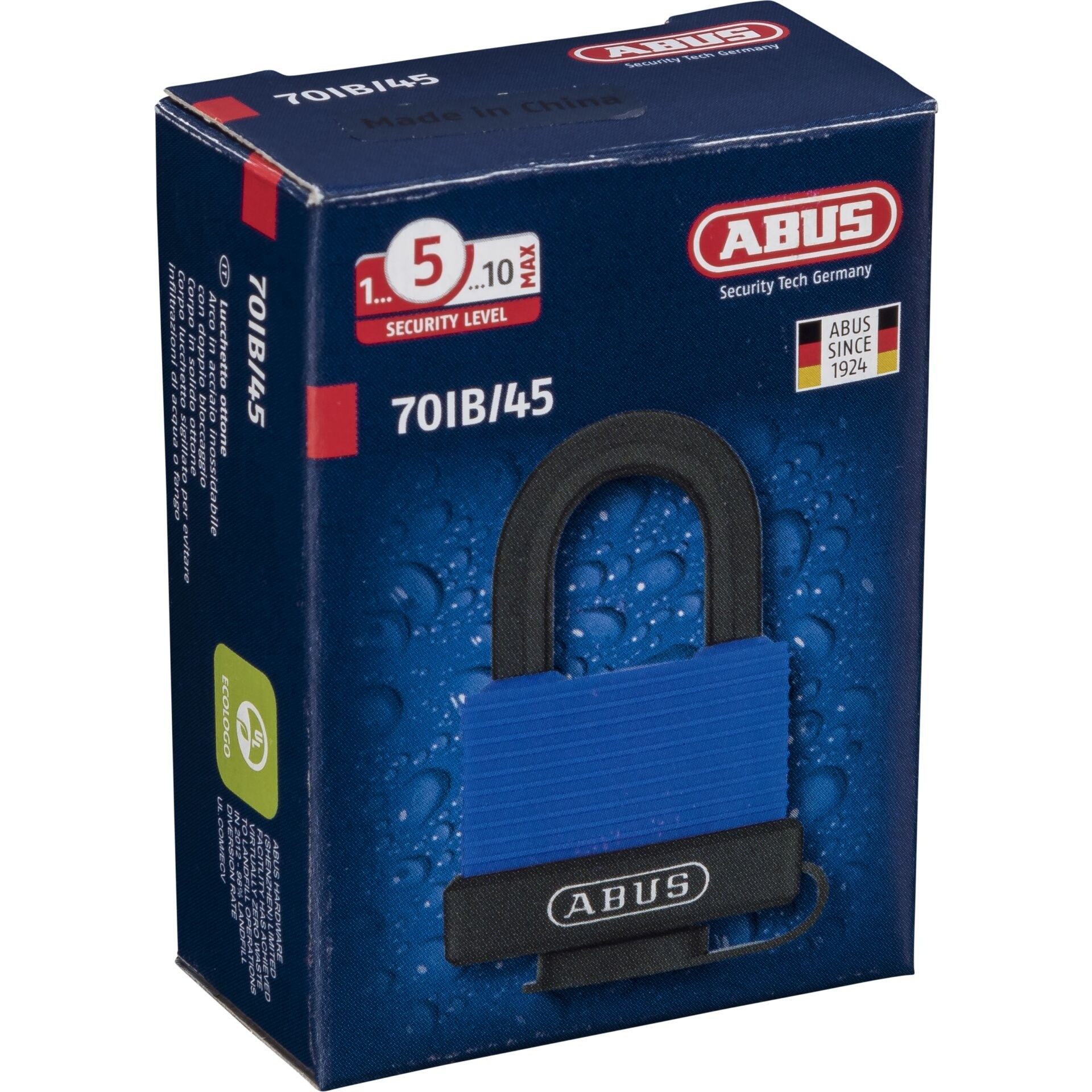 ABUS 70IB/45 Edelstahl Vorhängeschloss blau