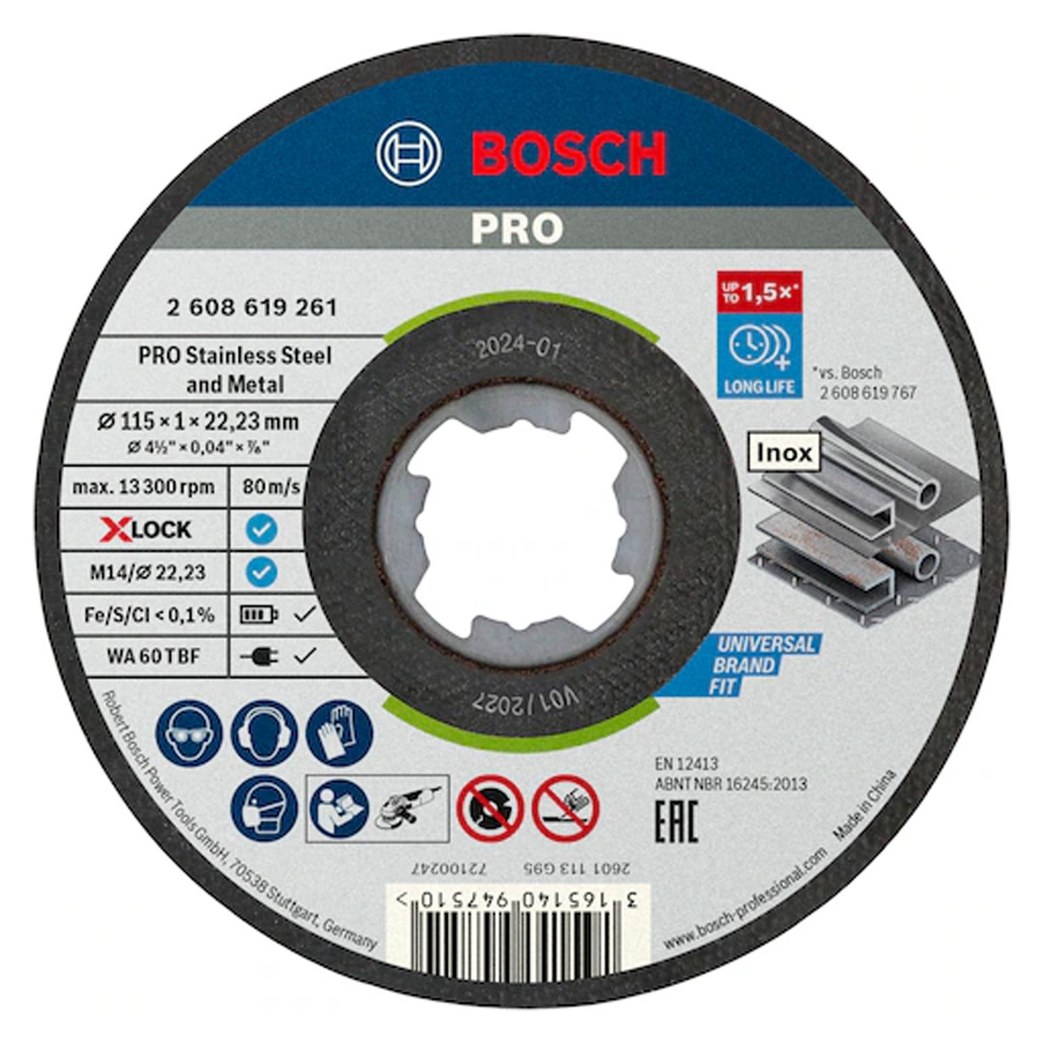 Bosch Professional Standard Trennscheibe 115mm X-LOCK