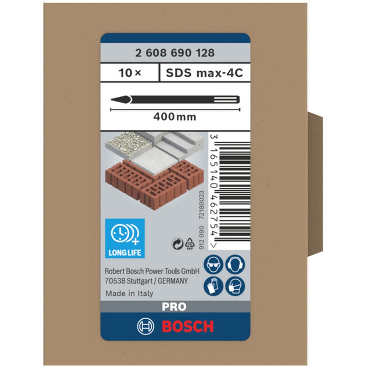 Bosch Pro SDS max-4C Spitzmeißel-Set 10 Stück