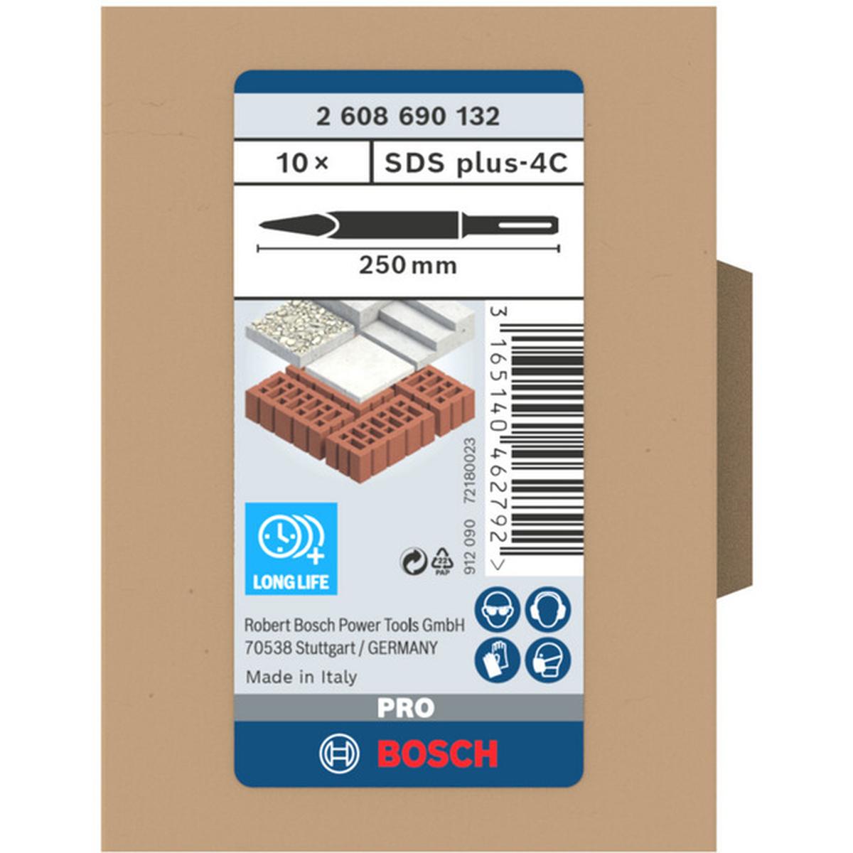 Bosch Pro SDS plus-4C Pointed Chisel Set 10 Stück