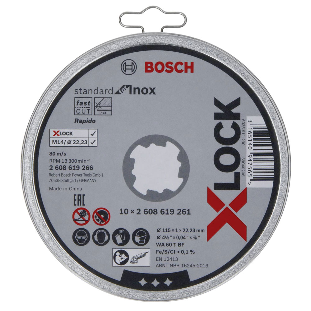 Bosch Pro Stainless Steel and Metal Trennscheibe X-Lock 10 Stück (Ø 115 mm)