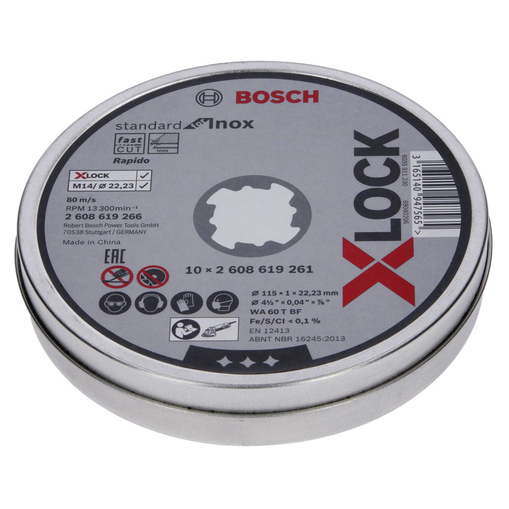 Bosch Pro Stainless Steel and Metal Trennscheibe X-Lock 10 Stück (Ø 115 mm)