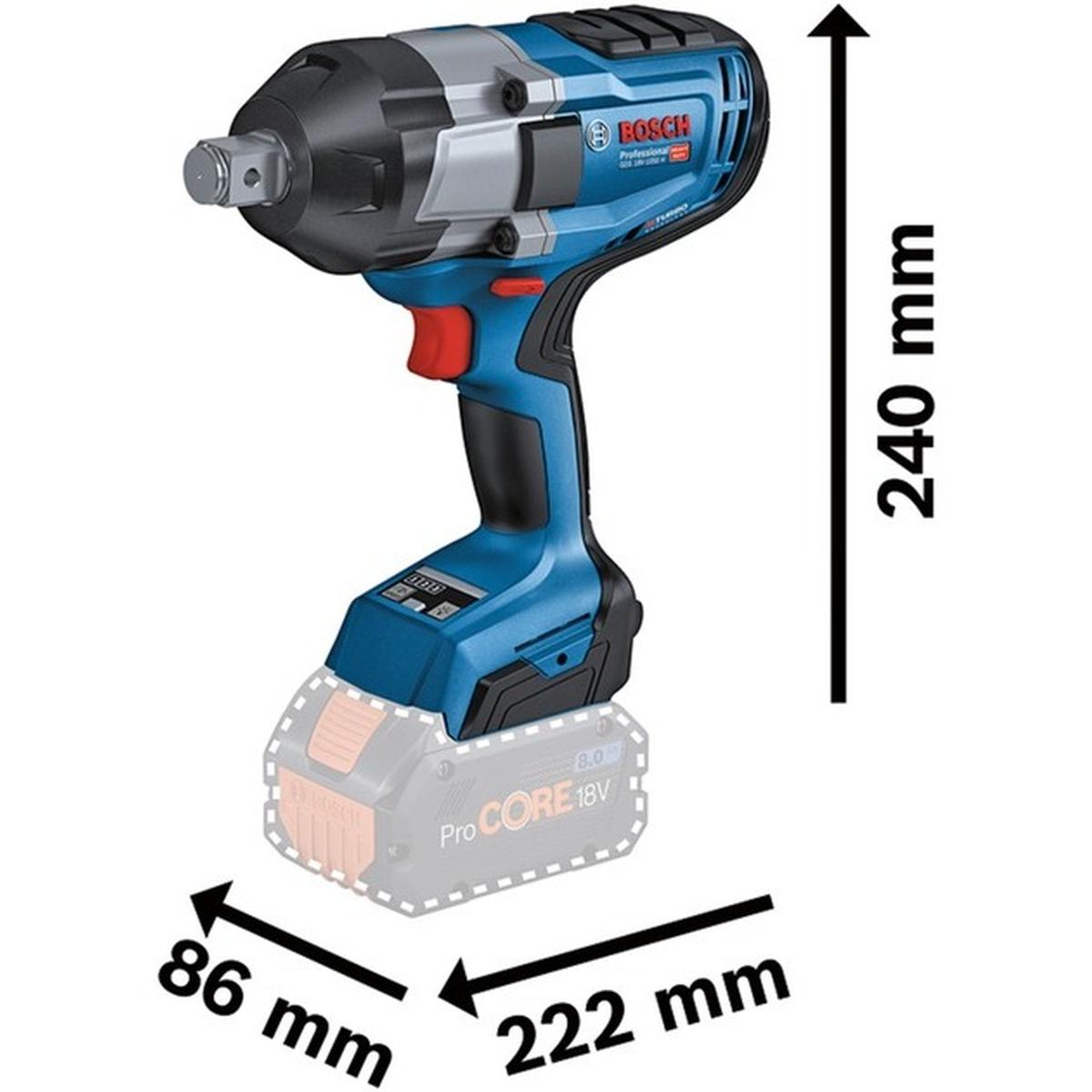 Bosch Professional BITURBO GDS 18V-1050 H Akku Drehschlagschrauber 18V (2x ProCORE 5,5Ah)